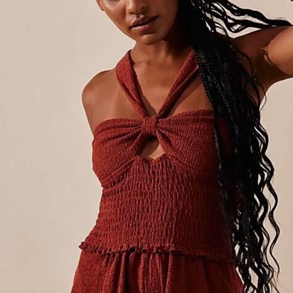 Free People Pants - NWT 🌟 Free People Dolce Romper chest nut color